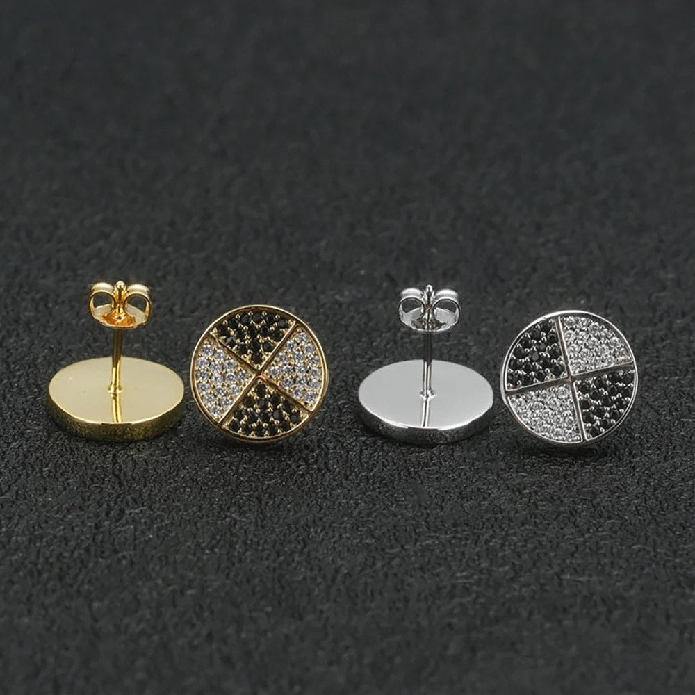 11MM VVS ROUND TWO TONE MOISSANITE EARRINGS