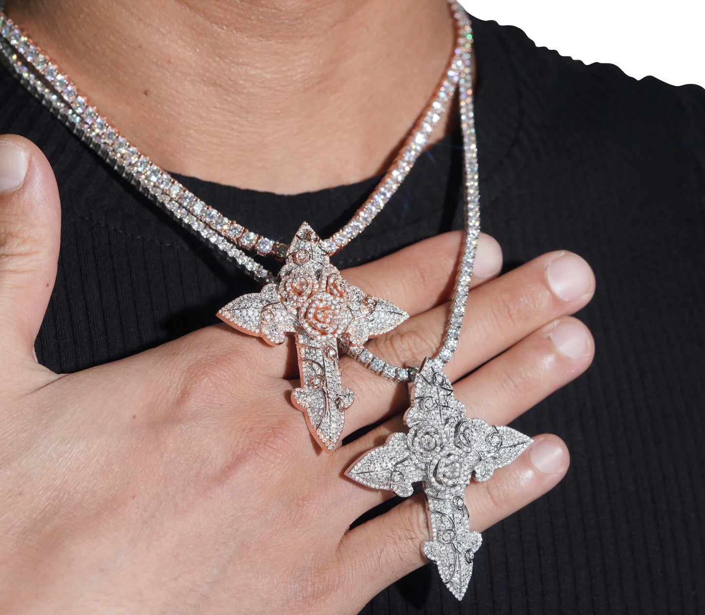 VVS CUSTOM CROSS-FLOWER PENDANT