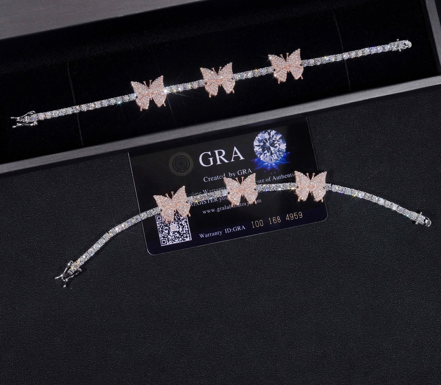 VVS MOISSANITE BUTTERFLY TENNIS BRACELET