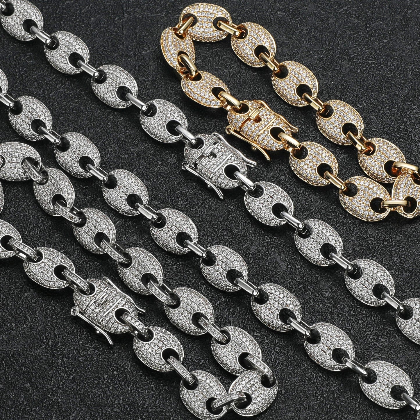 MOISSANITE VVS DIAMOND COFFEE BEAN BRACELETS in 18K GOLD