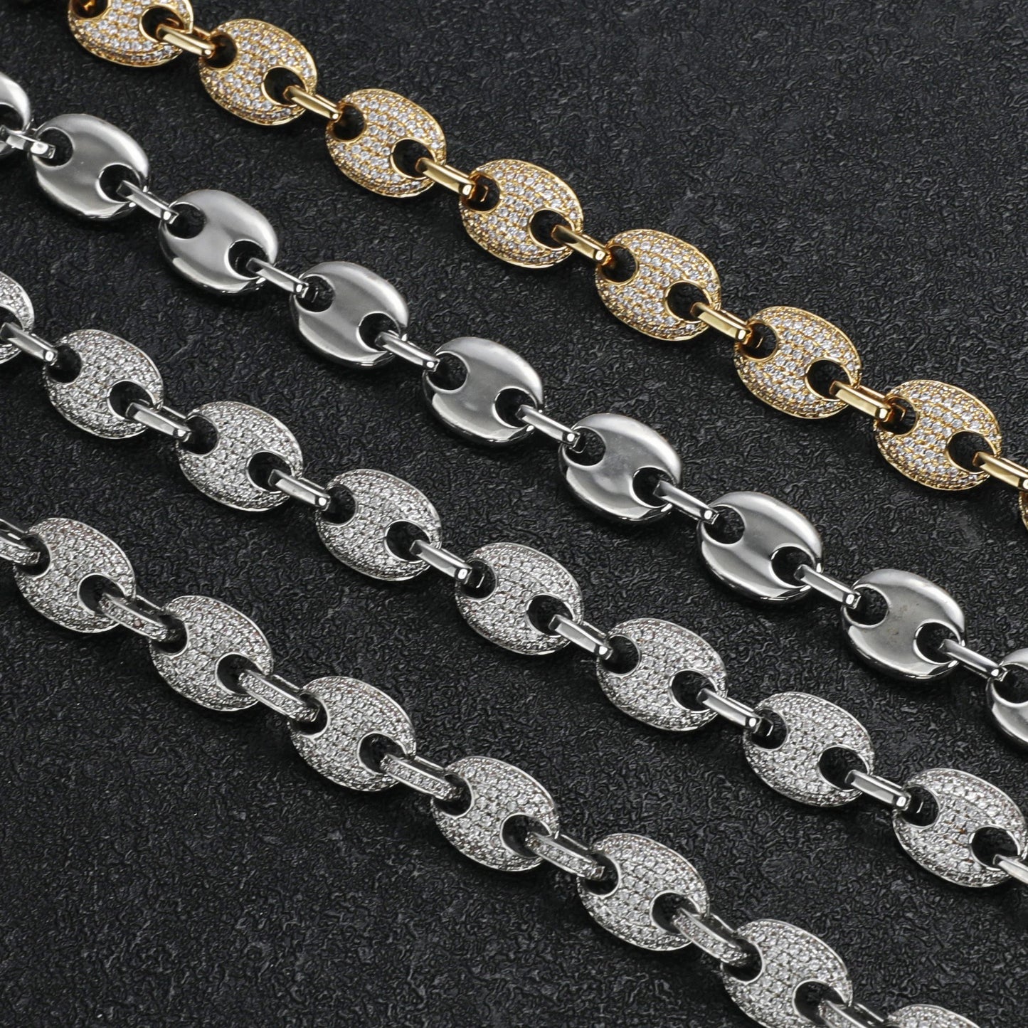 MOISSANITE VVS DIAMOND COFFEE BEAN BRACELETS in 18K GOLD