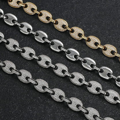 MOISSANITE VVS DIAMOND COFFEE BEAN BRACELETS in 18K GOLD