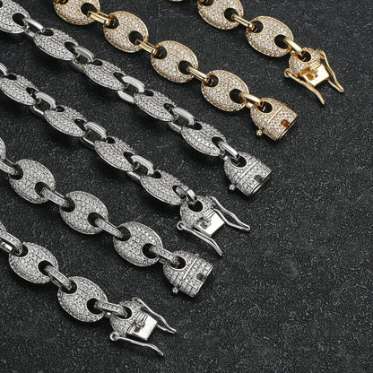 MOISSANITE VVS DIAMOND COFFEE BEAN BRACELETS in 18K GOLD