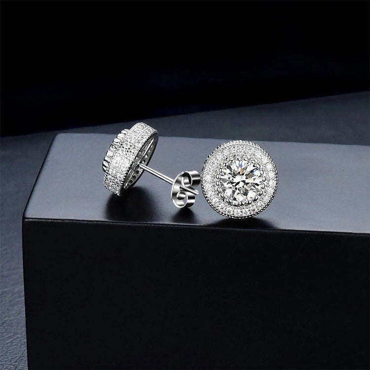 10MM VVS MOISSANITE ROUND EARRINGS