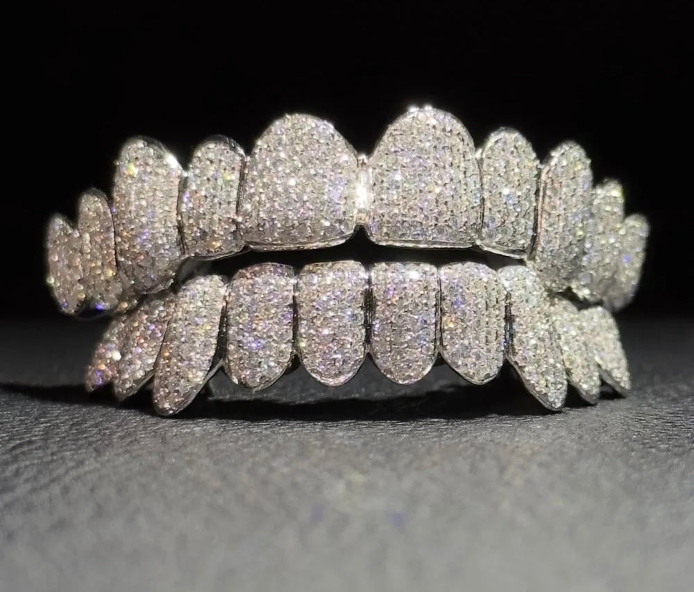 CUSTOM MOISANNITE DIAMOND GRILLZ in 10K SOLID GOLD