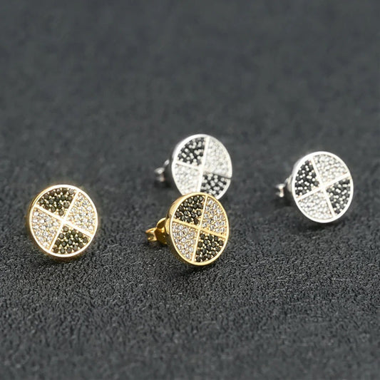 11MM VVS ROUND TWO TONE MOISSANITE EARRINGS