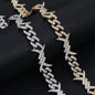 10MM VVS MOISSANITE BARBED WIRE BRACELET in 18K GOLD