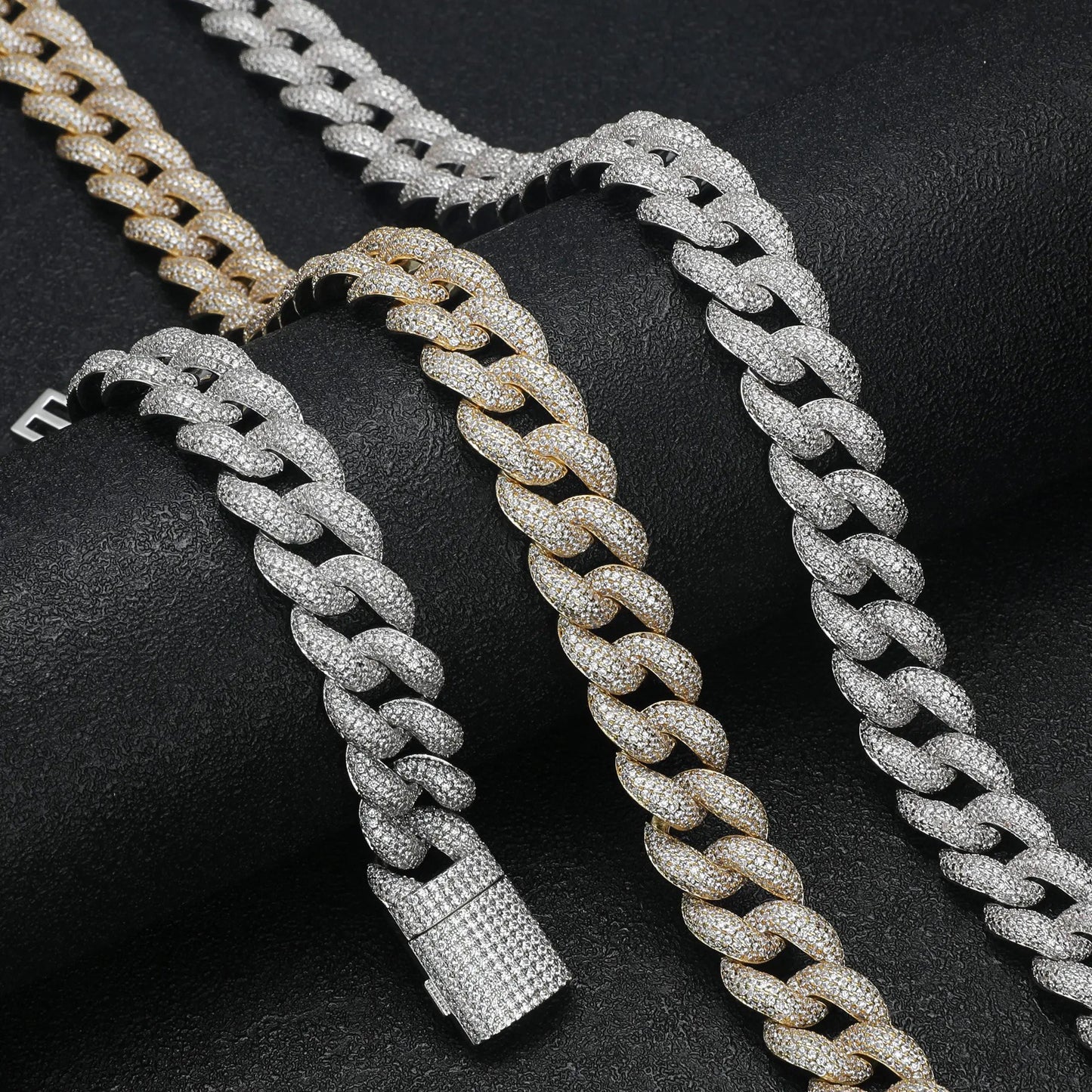 15MM VVS MOISSANITE CLASSIC CUBAN LINK in 18K GOLD