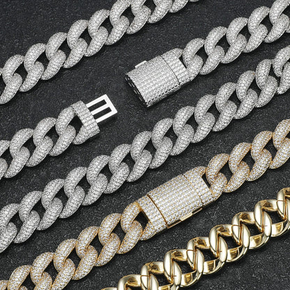 15MM VVS MOISSANITE CLASSIC CUBAN LINK in 18K GOLD