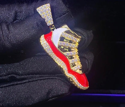 CUSTOM VVS CLARITY RED JORDAN 11 PENDANT