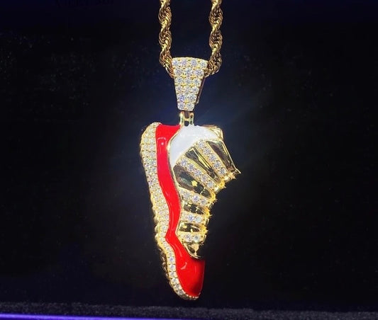 CUSTOM VVS CLARITY RED JORDAN 11 PENDANT