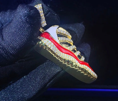 CUSTOM VVS CLARITY RED JORDAN 11 PENDANT