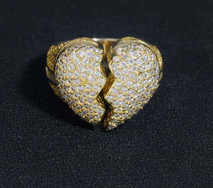 BROKEN HEARTS RING IN 18K YELLOW GOLD