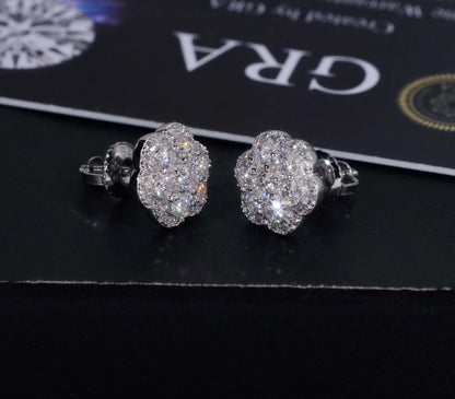 VVS CLUSTER MOISSANITE STUD EARRINGS