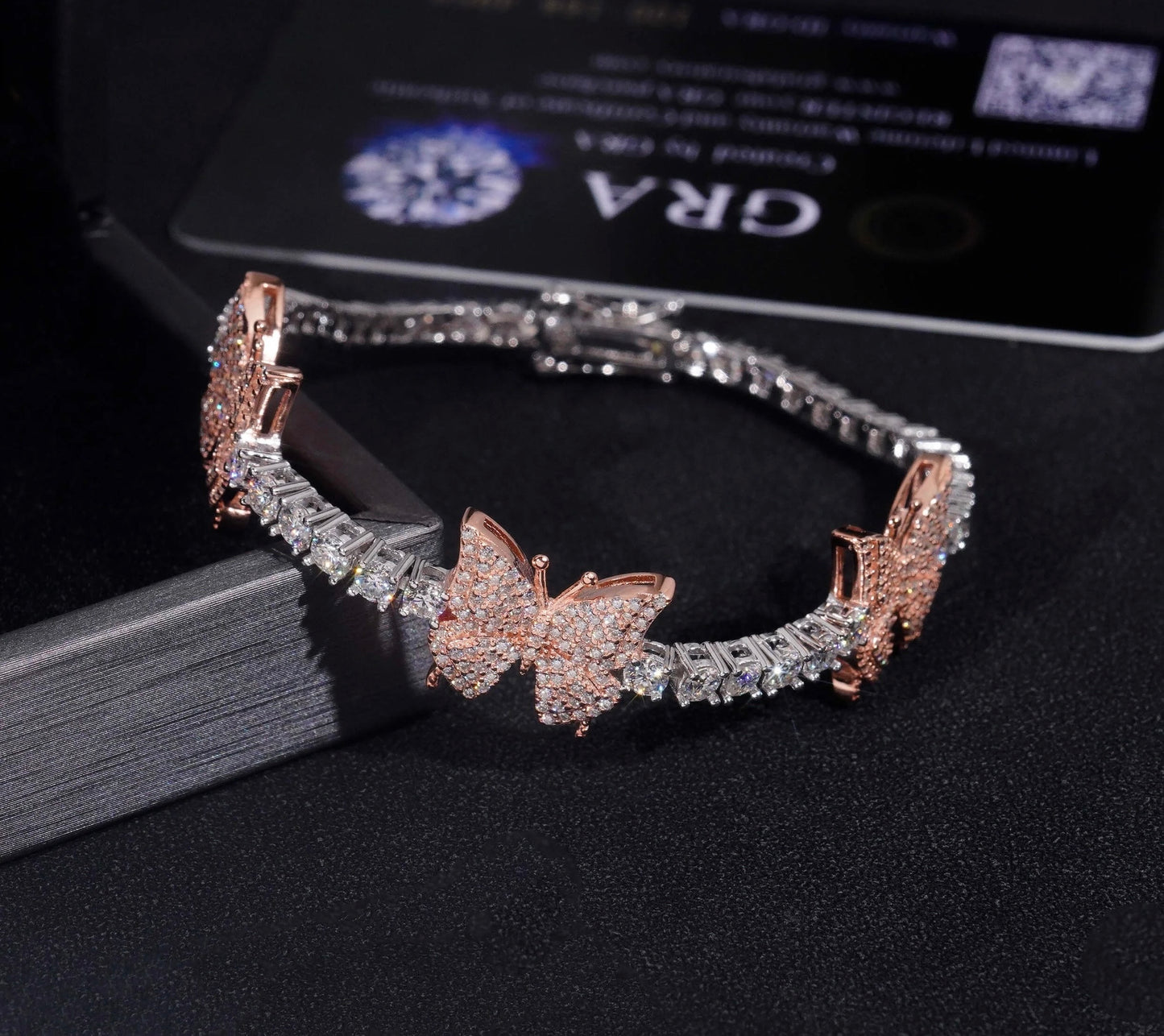 VVS MOISSANITE BUTTERFLY TENNIS BRACELET