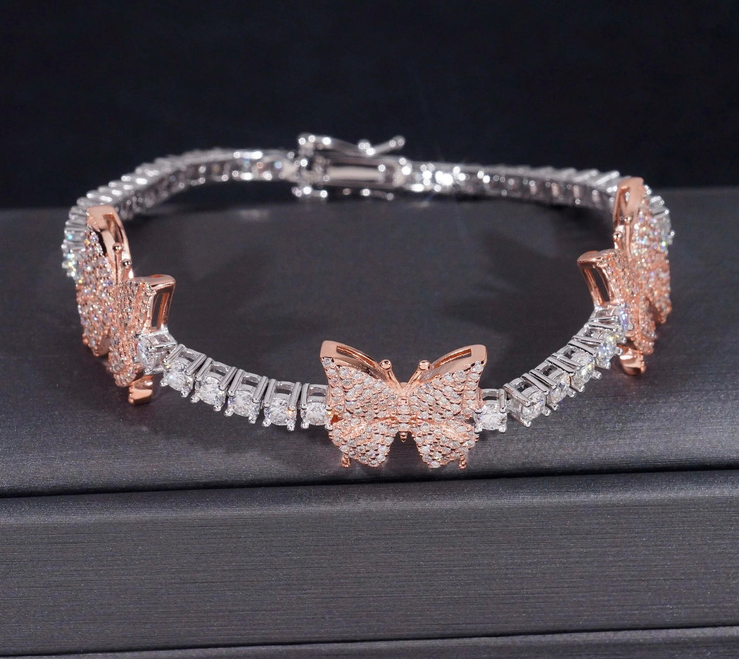 VVS MOISSANITE BUTTERFLY TENNIS BRACELET